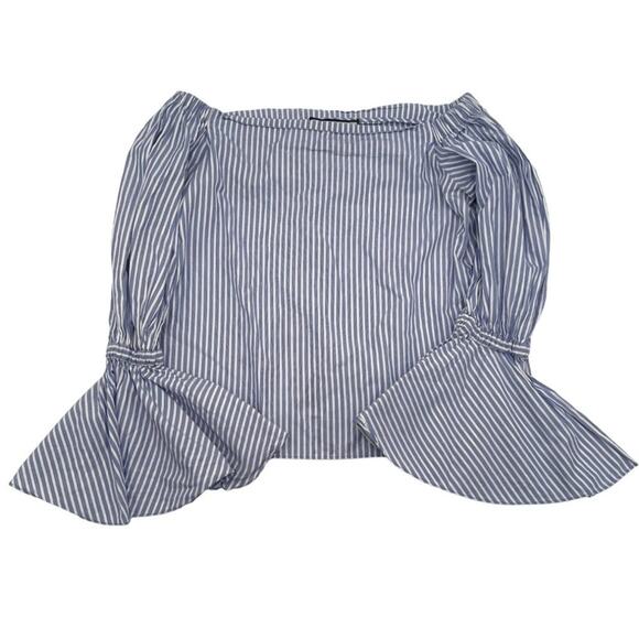 Alexis Juniper Striped Off-Shoulder Bell Sleeve Blouse Top Size Small - Picture 3 of 5